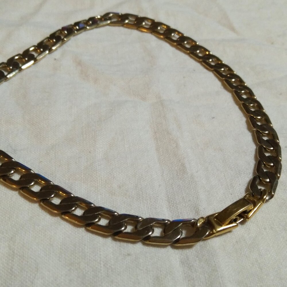 Two tone gold and silver anklet or plus sized bracelet